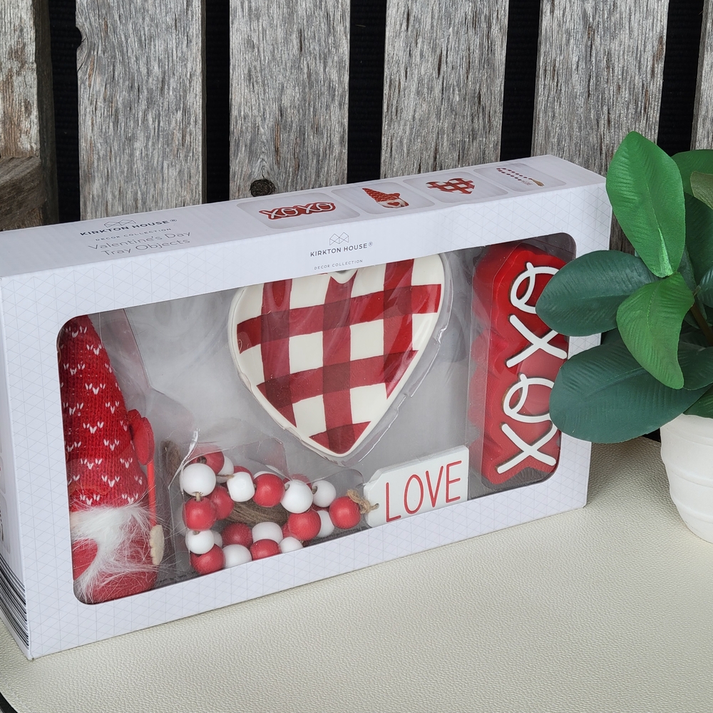 Valentine's Tray Decor By Kirkton House Red And White